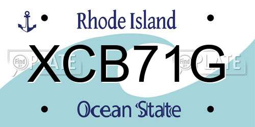 XCB71G Rhode Island License Plate
