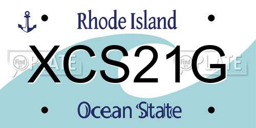 XCS21G Rhode Island License Plate