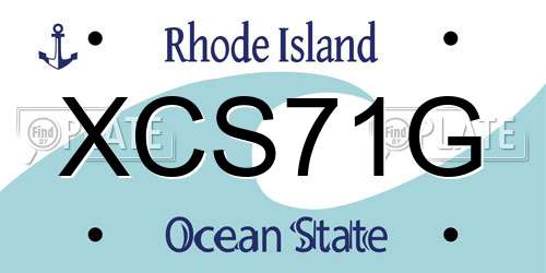 XCS71G Rhode Island License Plate
