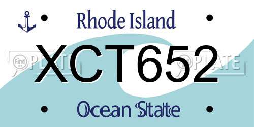 XCT652 Rhode Island License Plate