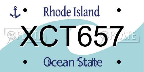 XCT657 Rhode Island License Plate