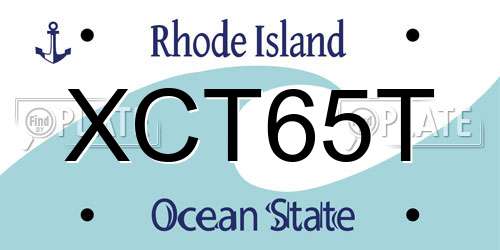 XCT65T Rhode Island License Plate