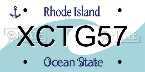 XCTG57 Rhode Island License Plate