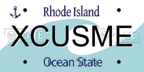 XCUSME Rhode Island License Plate