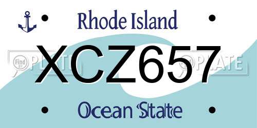 XCZ657 Rhode Island License Plate