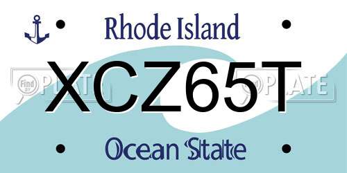 XCZ65T Rhode Island License Plate