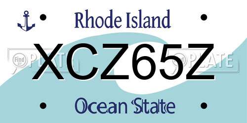 XCZ65Z Rhode Island License Plate