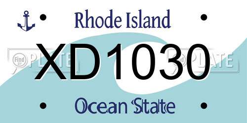 XD1030 Rhode Island License Plate