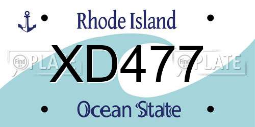 XD477 Rhode Island License Plate