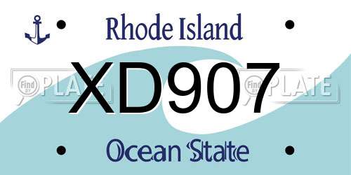 XD907 Rhode Island License Plate