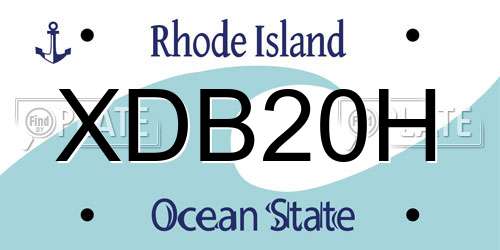 XDB20H Rhode Island License Plate