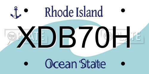 XDB70H Rhode Island License Plate