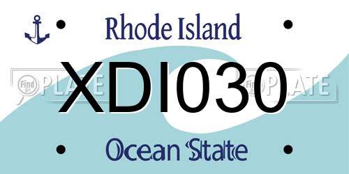 XDI030 Rhode Island License Plate