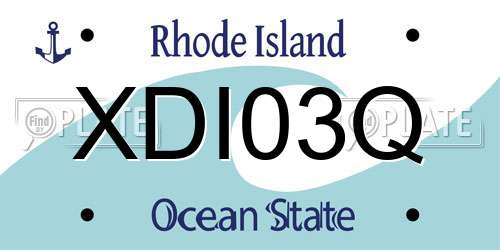 XDI03Q Rhode Island License Plate