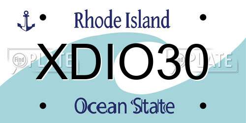 XDIO30 Rhode Island License Plate