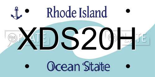 XDS20H Rhode Island License Plate