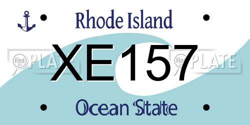 XE157 Rhode Island License Plate