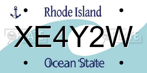 XE4Y2W Rhode Island License Plate
