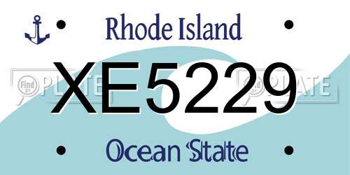 XE5229 Rhode Island License Plate