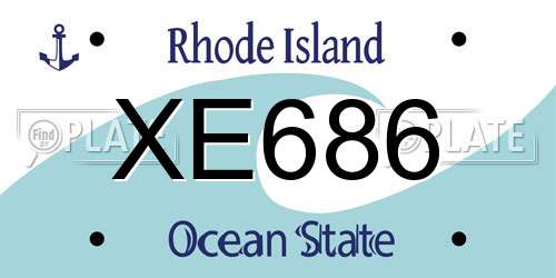 XE686 Rhode Island License Plate