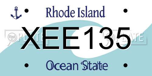 XEE135 Rhode Island License Plate