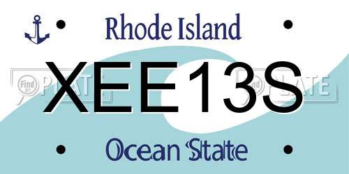 XEE13S Rhode Island License Plate