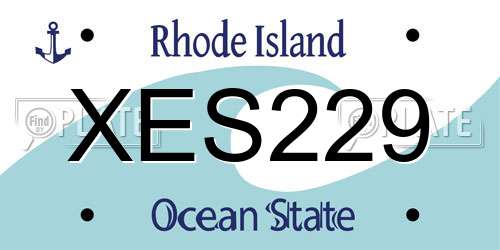 XES229 Rhode Island License Plate