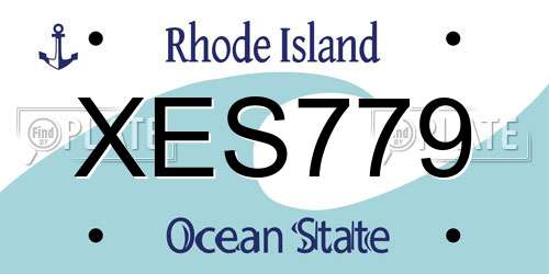 XES779 Rhode Island License Plate