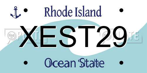 XEST29 Rhode Island License Plate