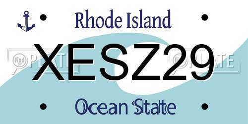 XESZ29 Rhode Island License Plate