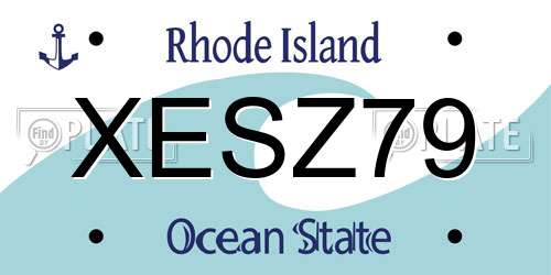 XESZ79 Rhode Island License Plate