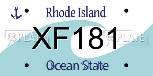 XF181 Rhode Island License Plate