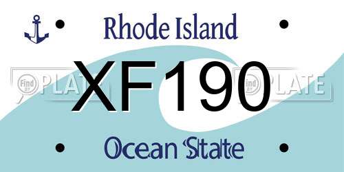 XF190 Rhode Island License Plate