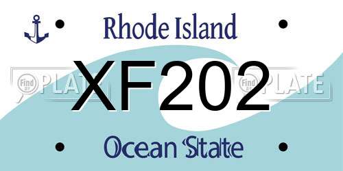 XF202 Rhode Island License Plate