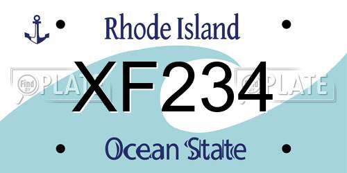 XF234 Rhode Island License Plate