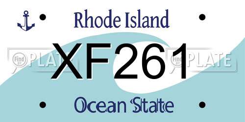 XF261 Rhode Island License Plate