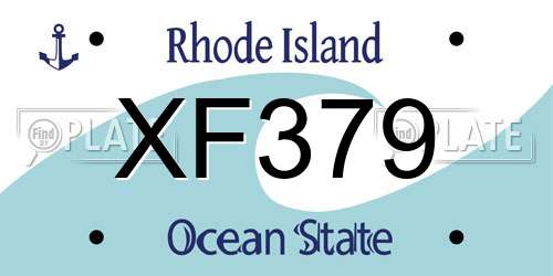 XF379 Rhode Island License Plate
