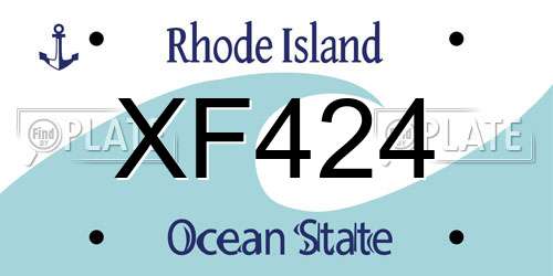 XF424 Rhode Island License Plate