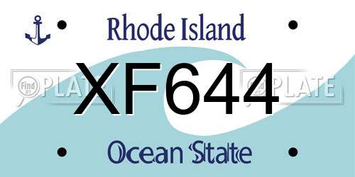 XF644 Rhode Island License Plate