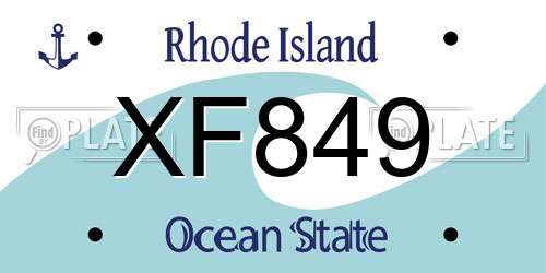 XF849 Rhode Island License Plate