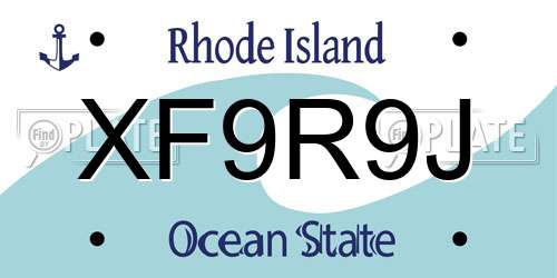 XF9R9J Rhode Island License Plate