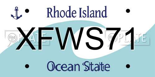 XFWS71 Rhode Island License Plate