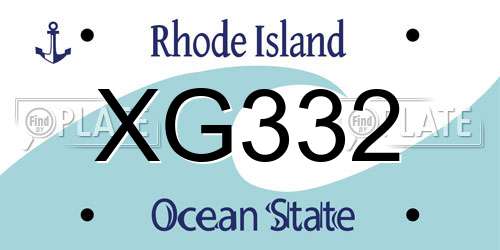 XG332 Rhode Island License Plate