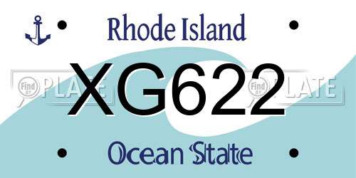 XG622 Rhode Island License Plate
