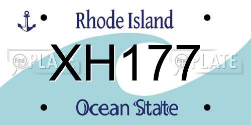 XH177 Rhode Island License Plate