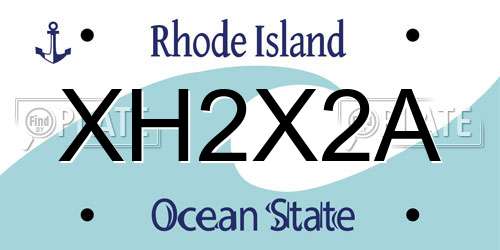 XH2X2A Rhode Island License Plate