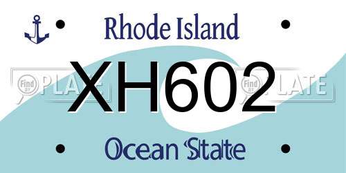 XH602 Rhode Island License Plate