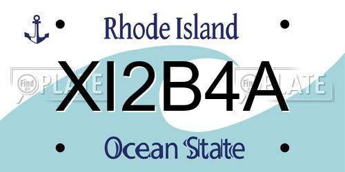 XI2B4A Rhode Island License Plate