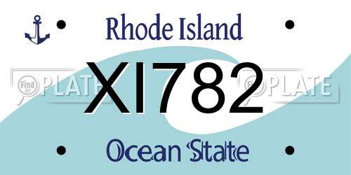 XI782 Rhode Island License Plate