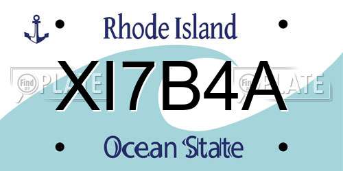 XI7B4A Rhode Island License Plate